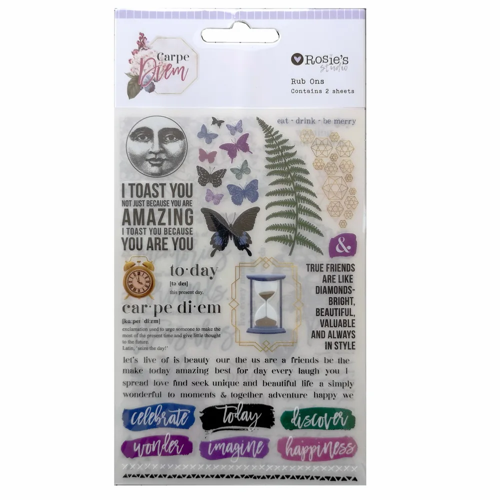 

CRZCrafter Rub Ons Transfer Stickers Embellishments 4c Printing Design Craft Scrapbooking Cardmaking Journal Planner Decorations