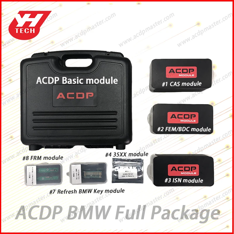 Yanhua мини ACDP полный посылка для BMW CAS1/2/3/3+/4/4+ FEM/BDC добавить ключ-потерянный пройденное расстояние в милях клавиша сброса обновления FRM осветительных приборов для ног