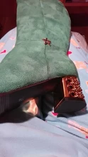 Botas hasta la rodilla de felpa para mujer, botines hasta la rodilla, color negro, Morado, aterciopelados, cuadrados, con tacón dorado, informales, para oficina