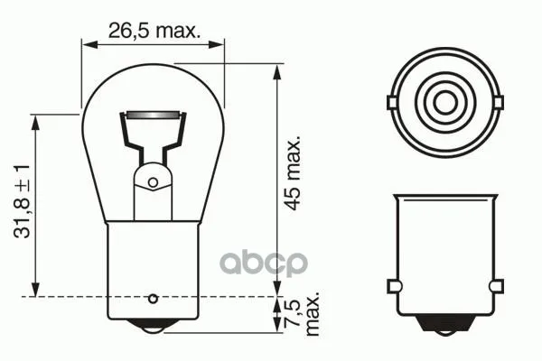 Лампа Накаливания 10шт В Упаковке P21w 12v 21w Ba15s Pure Light(Стандартные Характеристики) Bosch арт. 1987302201