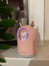 Humidificador ultrasónico con USB para el hogar, difusor de aceites aromáticos, lámpara LED de Color romántico, 300ml