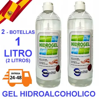 

2 liter-Gel Hidroalcoholico's hands (2 bottle 1 liter) | No rinse | Gel hand sanitizer hands with alcohol