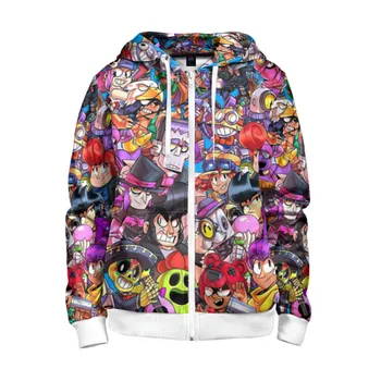 

Children's sweatshirt 3D with zipper Brawl Stars all characters