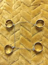 Anillos Pop Punk para hombre y mujer, cadena ajustable multicapa, cuatro anillos abiertos para dedos, de aleación, giratorios, regalo de fiesta