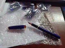 Baoer 388 de alta calidad regalo de negocios metal negro dorado estudiante pluma estilográfica, papelería de oficina material escolar