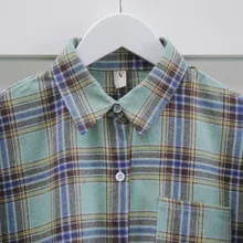 Plaid Shirt Tops Long-Sleeve Office Women Coat Loose Ladies Karsany And