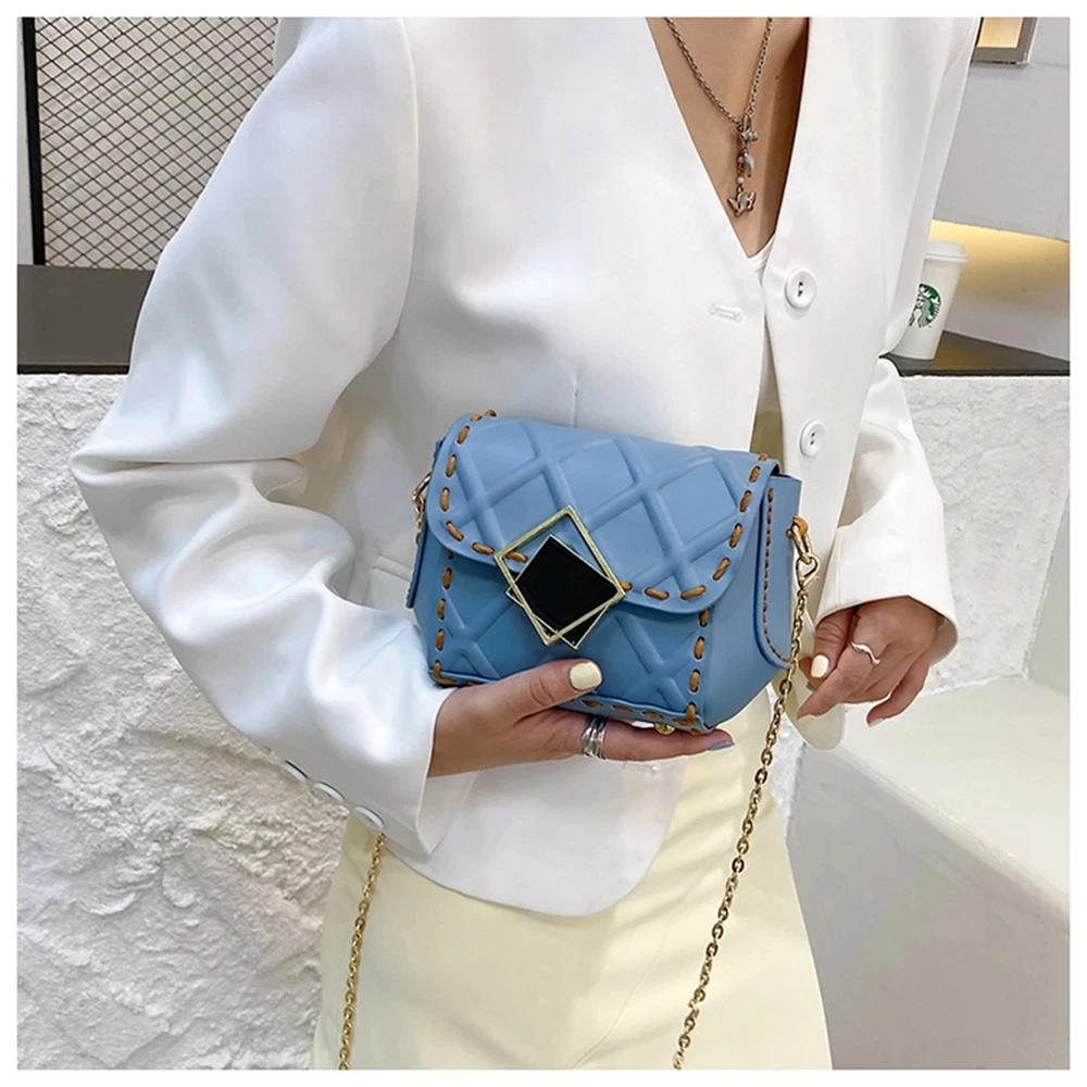 DIY Handmade PU Leather Rhombus Parts Weave Material Set Handbag Shoulder Strap Crossbody Bag Women Accessories With Hardware