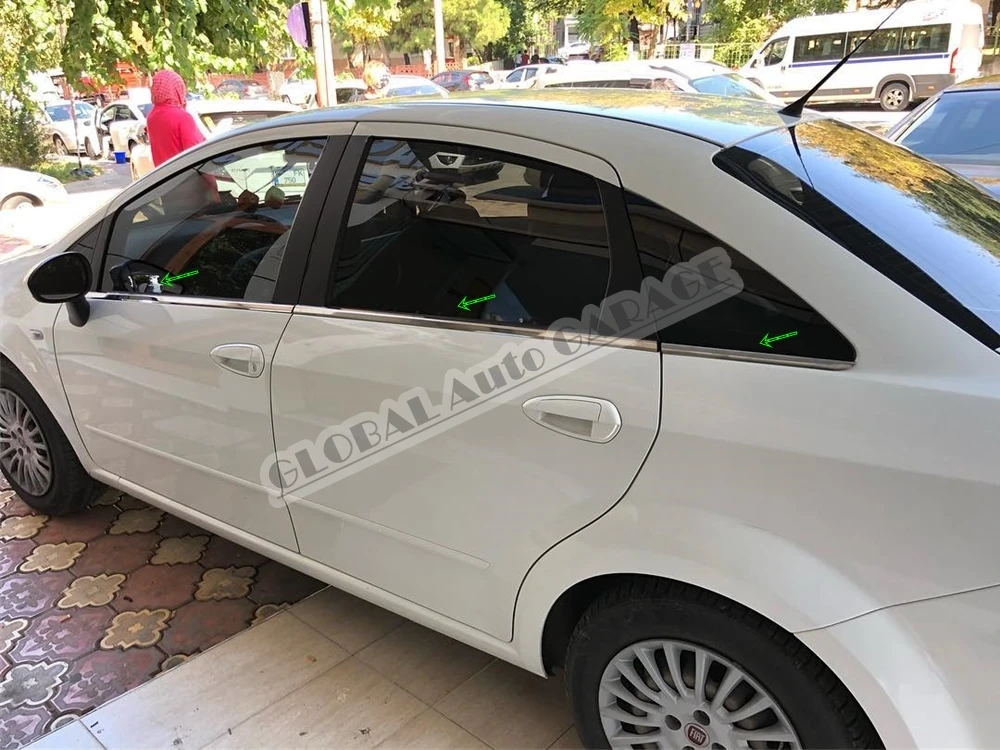 

Хромированная рамка для окон Fiat Linea 2007-2021, рамка для окон, автомобильный аксессуар, диффузор, разветвитель, украшение для стайлинга автомобиля
