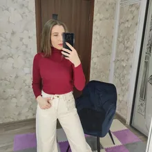 Slim Sweater Pullovers Soft-Shirt Turtleneck Black Jumpers Long-Sleeve Autumn Korean