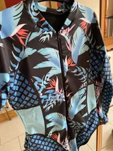 Bañador estampado de flores para mujer, una pieza, monokini, manga larga, traje de baño para surfear