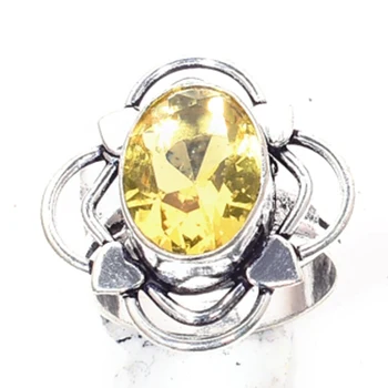 

Citrine Ring Silver Overlay over Copper Hand made women gift Jewelry