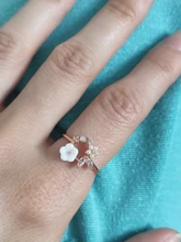 Anillo de flor de cristal exquisito, joyería de moda con carácter, anillo de apertura hembra versátil de amor dulce