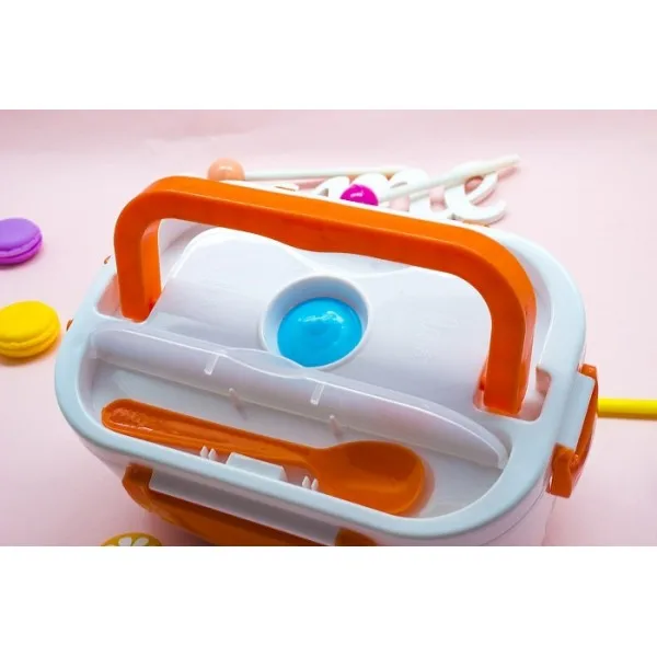 Ланч бокс с подогревом от прикуривателя контейнер для еды Car Electric Lunch Box(Голубой