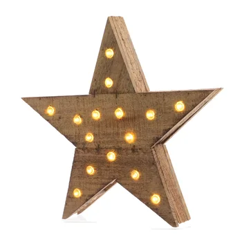 

WOODEN STAR WITH LIGHT 20 LEDS 6,5X40X39CM
