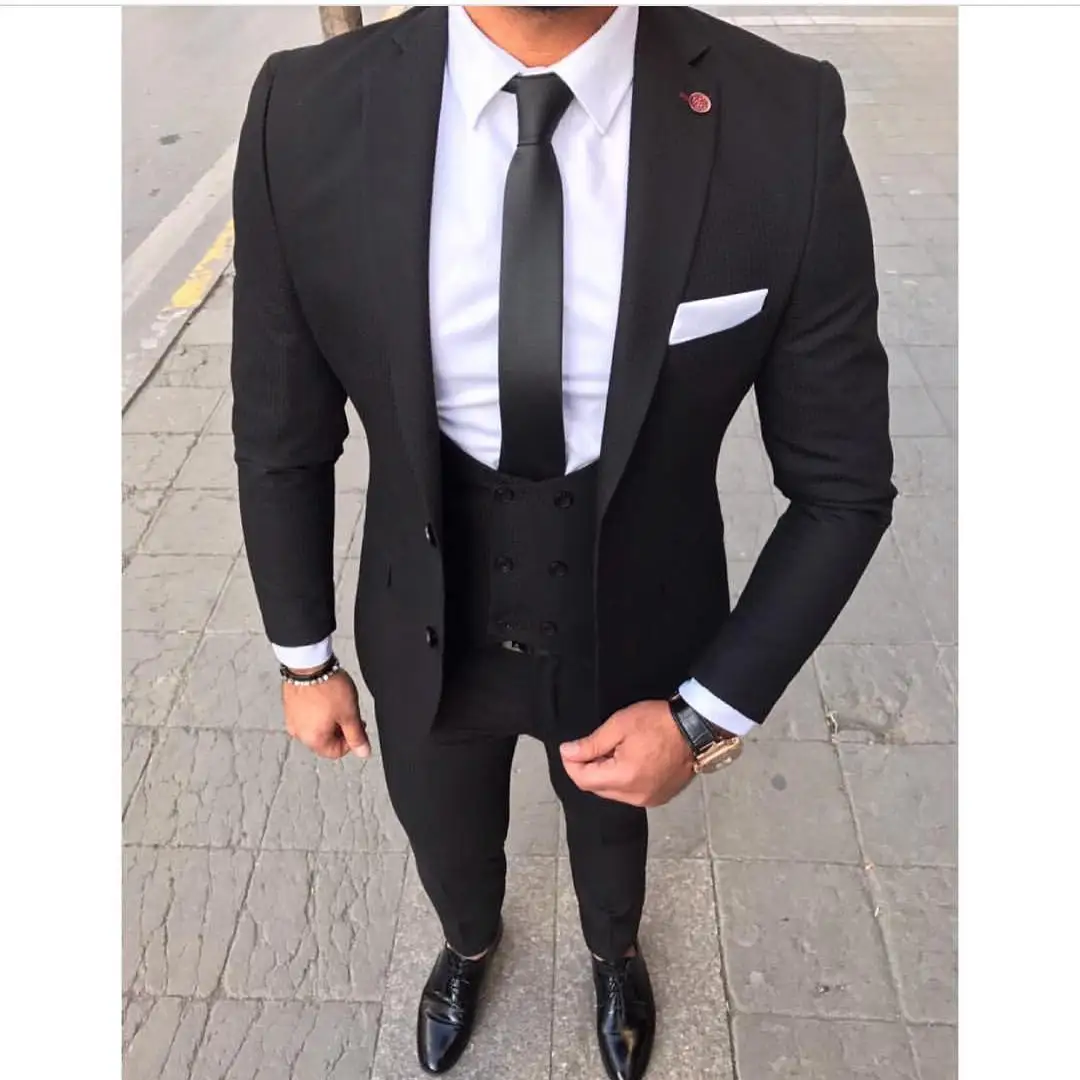 

Black Costume Homme Skinny Formal Wedding Suits For Men Custom Made Mens Suits With Pants Ternos Masculino Slim Fit Tuxedo 2023