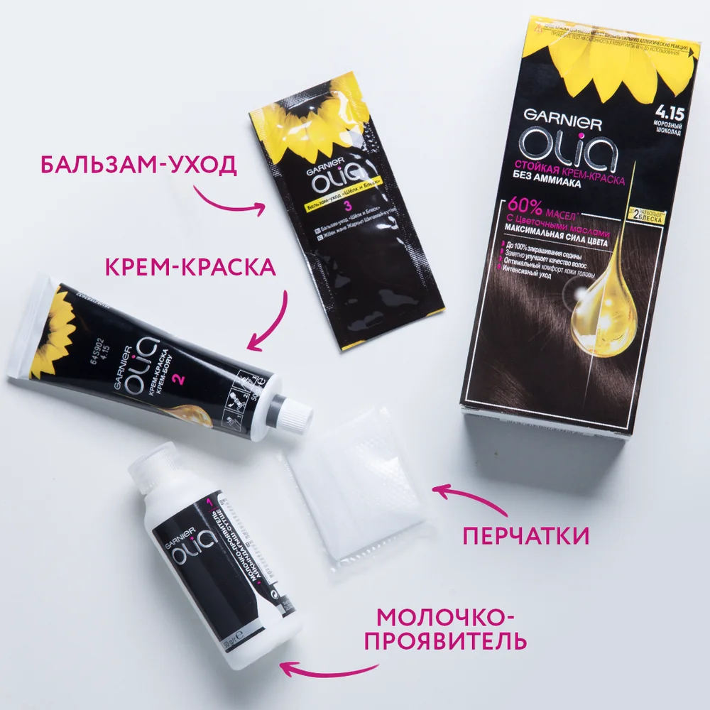 Garnier Стойкая крем краска для волос &quotOlia&quot с цветочными маслами без аммиака