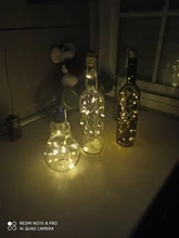 Paquete de luces de Botella de vino Solar 20 LED, cadena de corcho Solar, alambre de cobre ligero, luz de hadas para vacaciones, fiesta de Navidad, decoración de boda, 10 unidades