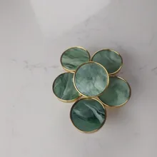 Furniture-Handles Door-Knobs Drawer Pulls Cupboard Shell-Resin Cabinet Kitchen Brass