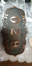 Placa de puerta de plástico ABS para Hotel, placa de puerta personalizada con número de casa de imitación de Metal, bronce, para apartamento, Villa, placa de puerta