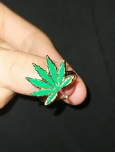 Anillo metálico de hoja de arce esmaltado para mujer, joyería de regalo para cumpleaños, tamaño 8