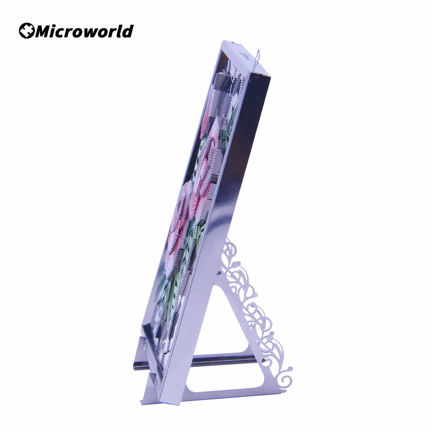 Microworld 3D Metal Flower Frame Puzzle The Covenant of Roses Models Assemble Puzzle Kits Toys Birthdays Gifts For Adult Teen