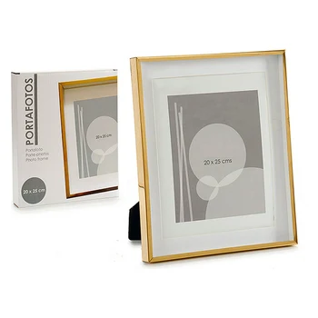 

Photo frame Gift Decor Aluminium Gold (20 x 25 cm)