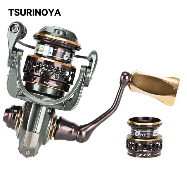 TSURINOYA Bait Finesse Double Spools Ultralight Spinning Fishing Lure Reel  Jaguar 500 4kg Drag Power 166g
