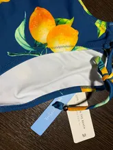 Swimsuit Women Bikini-Sets Bathing-Suits Lemon CUPSHE Lace-Up Print Two-Pieces Sexy Yellow