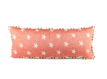 

Cotton fanny pack cover CORAL red stars White 60X30