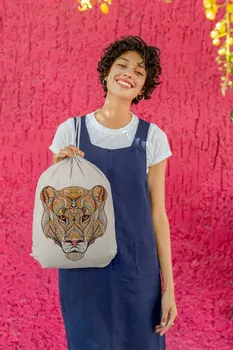 

Angemiel Bag Motif Skin Tones Lion Cloth Backpack