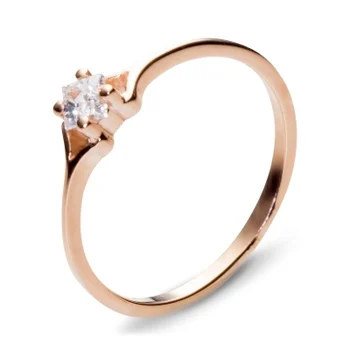 

Esthete ring with 1 cubic zirconia in red gold