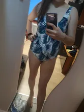 One-Piece Swimsuit Monokini Beachwear Push-Up Summer Print Zipper Sexy New XL Women