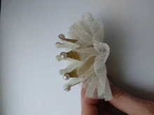 Accesorios de malla para el pelo de niña bebé, grabado de corona 3D, sombrero recién nacido, Tiara, clip de regalo, horquillas, 1 pieza