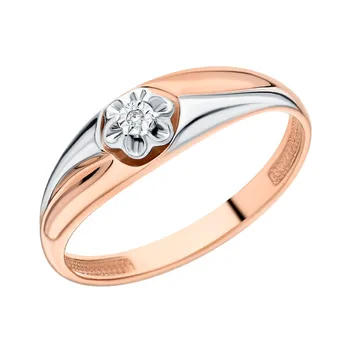 

Gold ring with diamonds sunlight sample 585