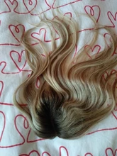 Peluca de cabello humano para mujer, tupé con encaje completo Remy, Color rubio resaltado, corona, Mono, con Clip