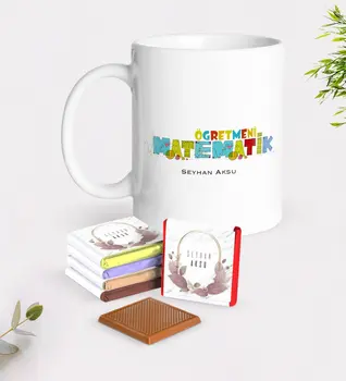

Personalized Math Teacher White Mug and Chocolate Gift Seti-2