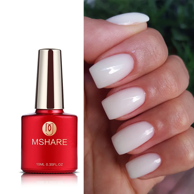MSHARE Milky White Builder Nail Extension Gel Self leveling Nails Quick Building Clear Pink Tips UV Led Soak Off | Красота и здоровье
