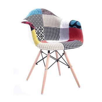 

Armchair TOWER, wood, white, fabric patchwork