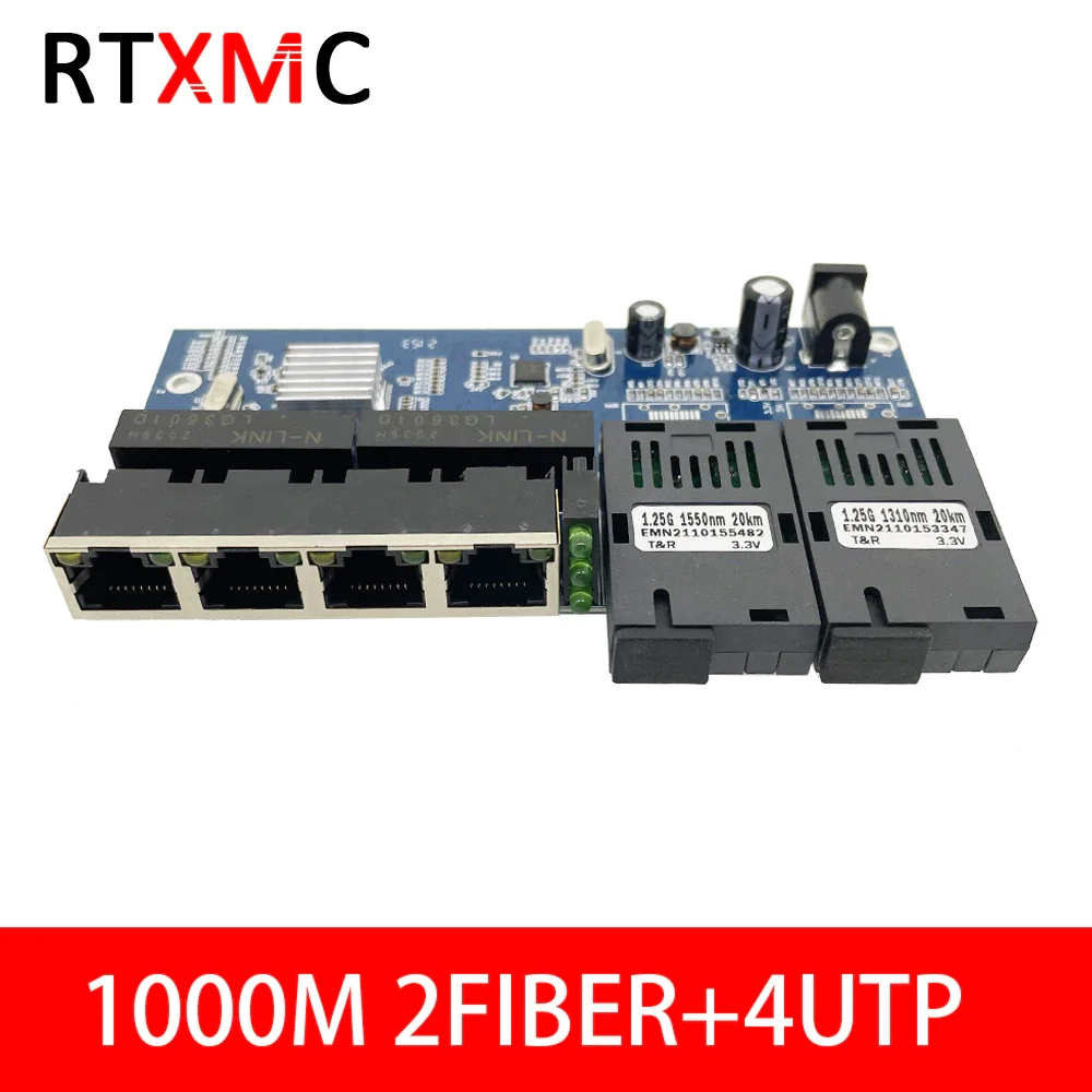 Ethernet коммутатор Gigabit 100G 10/1000/1 25 м волоконно-оптический медиа-конвертер один режим