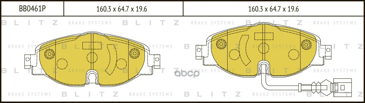 Колодки Тормозные Дисковые Audi A3 12-Skoda Octavia 12-Vw Golf Vii 12- Blitz арт. BB0461P