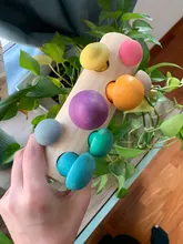 Bloques de arcoíris de madera Montessori para bebé, juego de recolección de setas, juguetes educativos de madera para bebé, ensamblaje a juego con forma de desarrollo