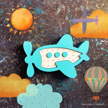 

Children's night light airplane table night light wall lamp lighting baby