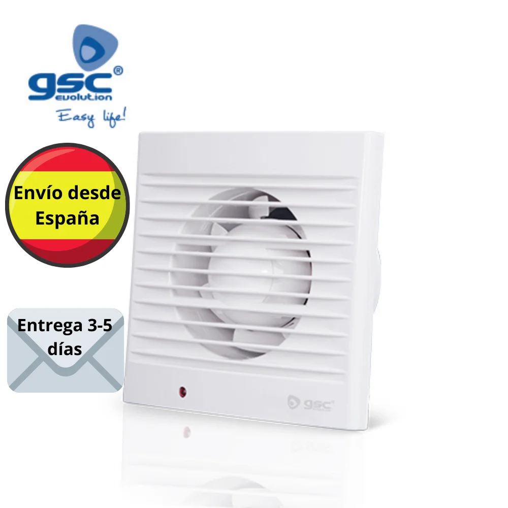Ventilador AMINA Extractor de baño 20W aire 157x157x20, 150 m3/h,Ideal para baño