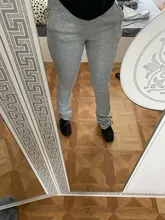 BOOFEENAA-pantalones de chándal de estilo callejero para mujer, pantalón informal con cordón Extra largo apilado, gruesos y cálidos, para invierno, C85-CD57