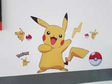 Pokemon etiqueta Anime figura pegatinas de Pikachu pared dormitorio de los niños papel tapiz para guardería Deco de PVC pegatinas DIY para niños niñas