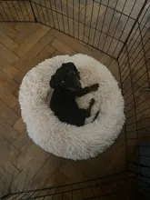 Perrera larga de felpa supersuave para mascotas, saco de dormir redondo, tumbona para casa de gatos, cesta de sofá cálido de invierno para perros pequeños, medianos y grandes