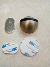 NAIERDI-Tope de puerta magnético de goma de acero inoxidable, soportes de puerta ocultos con antiperforación pegatina, sin clavos montados en el suelo, modelo DS-09