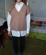 FSDA-suéter tejido tipo Chaleco con escote en V para mujer, Jersey informal de color caqui sin mangas, Jersey gris para otoño e invierno, 2020