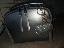 ZOSHI-Llavero borla cuero con forma de corazón, llavero con anilla para llaves, llavero de cristal de Metal, bolso con abalorio, colgante automático, regalo, precio al por mayor