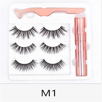 

TP 3 Pairs Magnetic Eyelashs set Magnet Liquid Eyeliner& Magnetic Lashes & Tweezer Set Waterproof Long Lasting Eyelash Extension